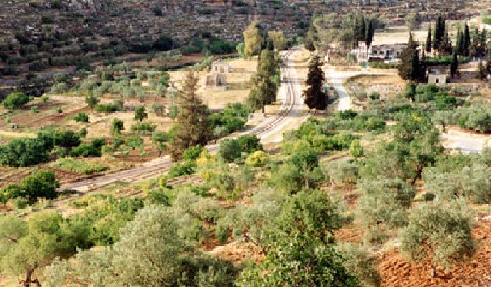 Il muro israeliano che separa Battir dai suoi campi