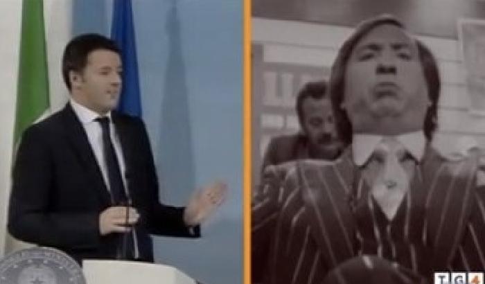 Renzi come Cetto Laqualunque: attacco del Tg4