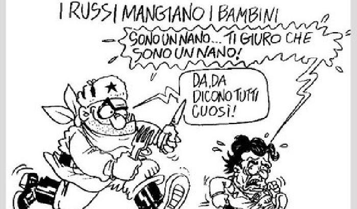 Una delle vignette di vauro che ha fatto infuriare brunetta