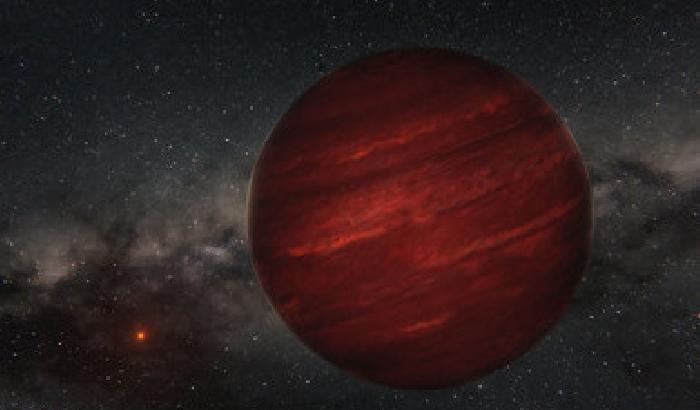 Una rappresentazione artistica del pianeta GU Psc b e della sua stella. Crediti: Lucas Granito