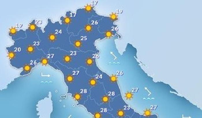 Meteo: temperature record al Centronord