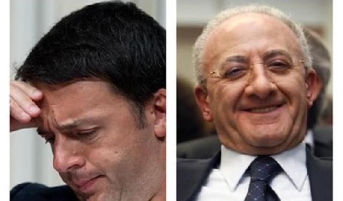 Il premier Matteo Renzi e il governatore della Campania Vincenzo De Luca 