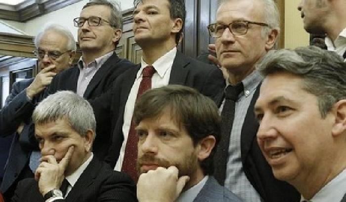 Alcuni dei leader dei partiti a sinistra del Pd