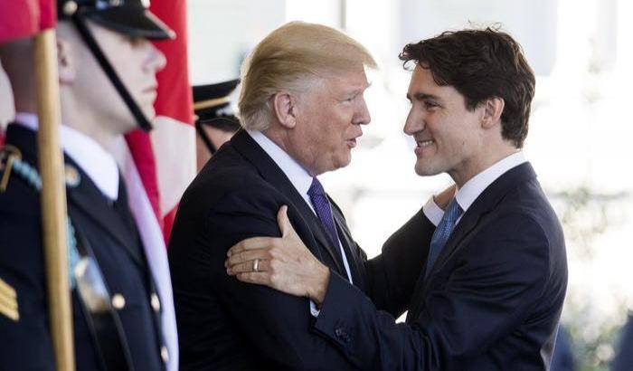 Donald Trump e il primo ministro canadese Justin Trudeau