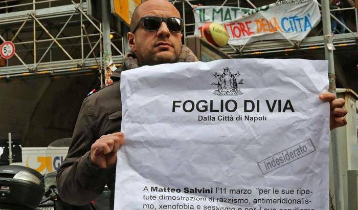La protesta contro Salvini a Napoli