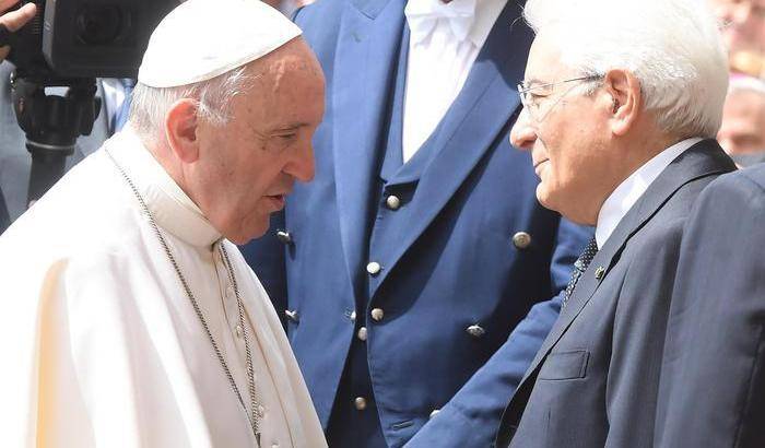 Papa Francesco Bergoglio con Sergio Mattarella