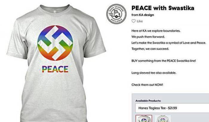 Magliette con la svastica arcobaleno, operazione commerciale choc di un brand Usa