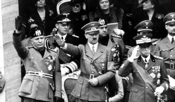 Mussolini, Hitler e Vittorio Emanuele III