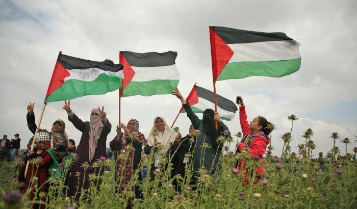 Un manifestante a Gaza