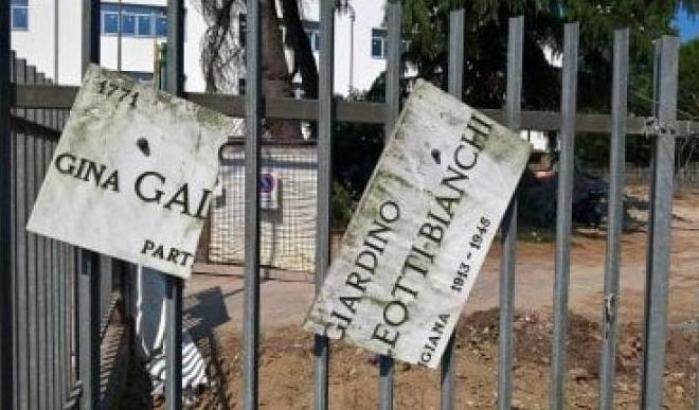 La targa in ricordo della partigiana Lia