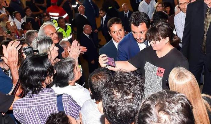 Salvini ai funerali di Genova