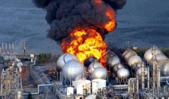 Un'immagine delle esplosioni nella centrale nucleare di Fukushima