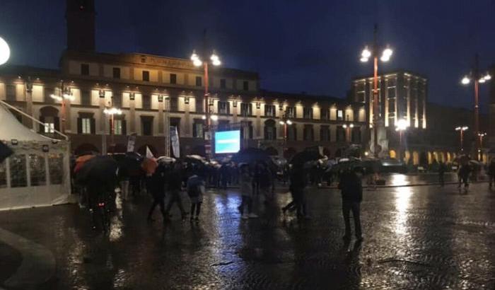 A Forlì piazza semi-deserta per Salvini