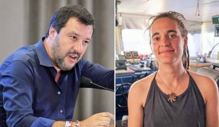 Carola Rackete e Matteo Salvini