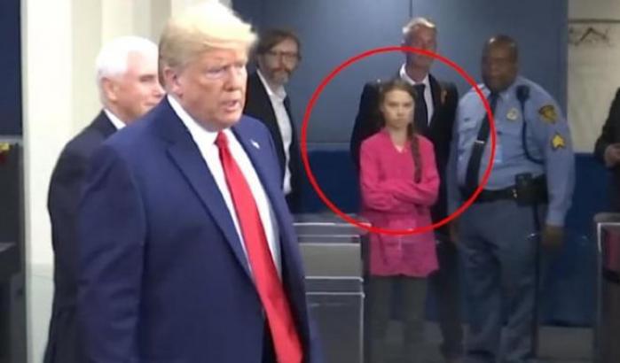 Lo sguardo di Greta su Trump