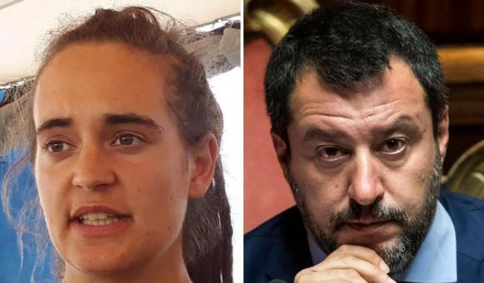 Carola Rackete e Matteo Salvini