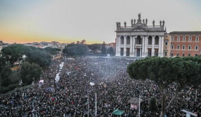 Le Sardine tornano in piazza a Roma: contro l'odio e l'arroganza sovranista