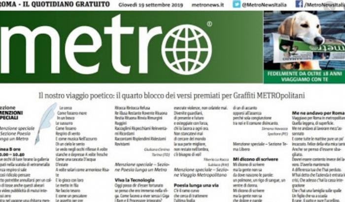 Pronto il requiem per Metro: l'editore lo cede a una srl con un socio e senza dipendenti