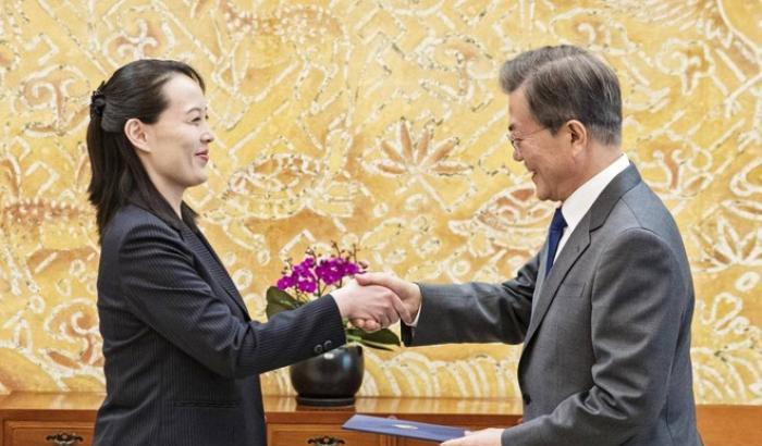 Kim Yo-jong e il presidente Moon