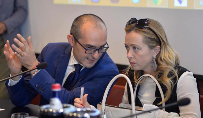 Il sindaco di Fratelli d'Italia Truzzu con Giorgia Meloni