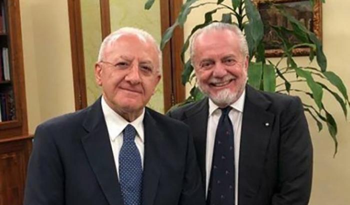 De Laurentiis e l'endorsement a De Luca: polemica sul presidente del Napoli
