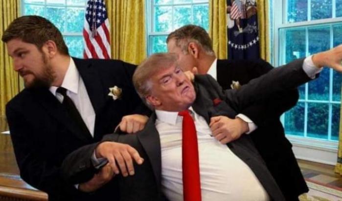 Un fotomontaggio di Donald Trump