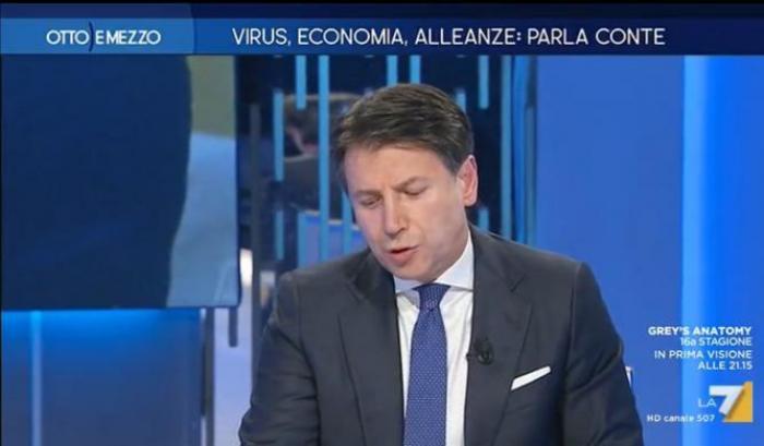 Il premier Conte durante "Otto e mezzo"