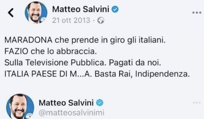 00058C85-il-vecchio-tweet-di-salvini-su-maradona Il vecchio tweet di Salvini su Maradona
