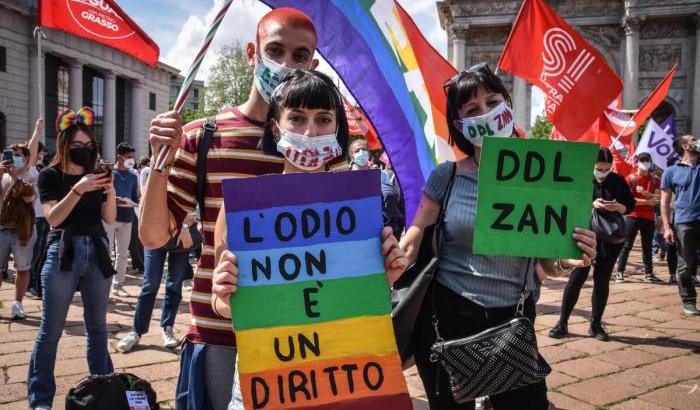 Proteste a favore del Ddl Zan
