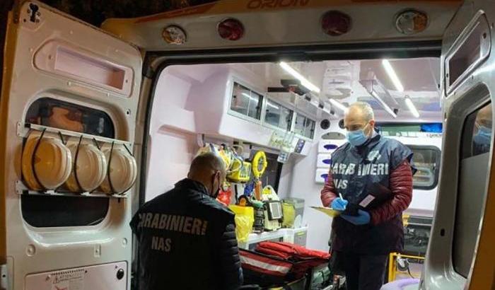 Controlli dei Nas alle ambulanze: oltre il 10% sotto gli standard di igiene e sicurezza