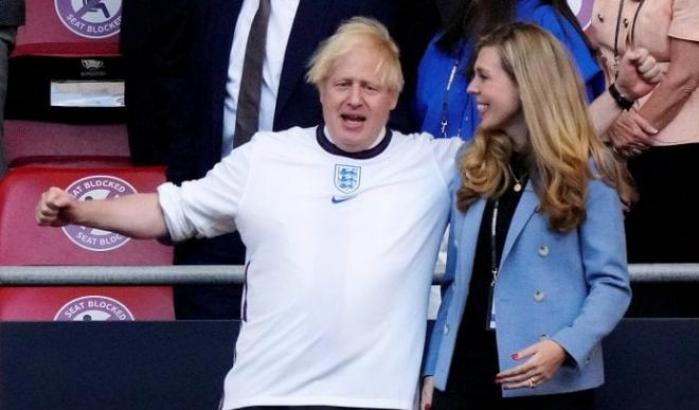 Boris Johnson e la moglie allo stadio