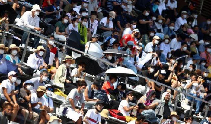 Il pubblico nella gara di ciclismo di Tokyo