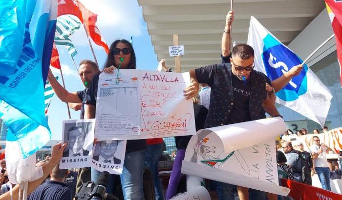 Manifestazione lavoratori Alitalia