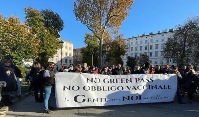 Manifestazione no green pass a Trieste