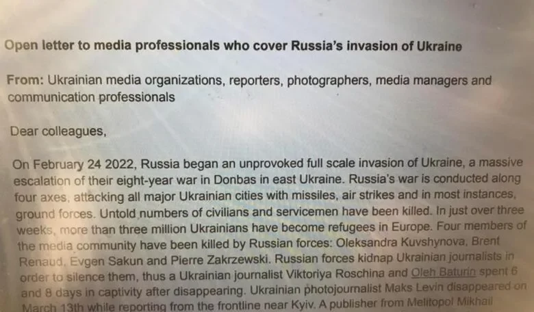Ucraina, lettera ai media internazionali: "No alle parole che non descrivono la verità"