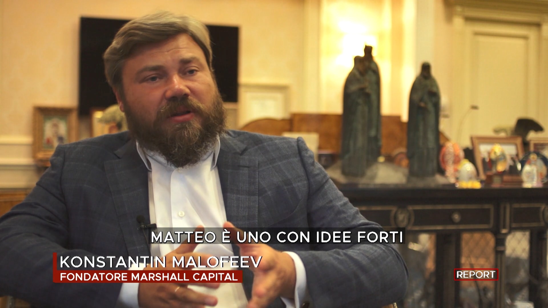 A Report l'oligarca russo che finanzia l'ultra-destra: "Salvini può essere il nuovo Putin" A Report l'oligarca russo che finanzia l'ultra-destra: "Salvini può essere il nuovo Putin"