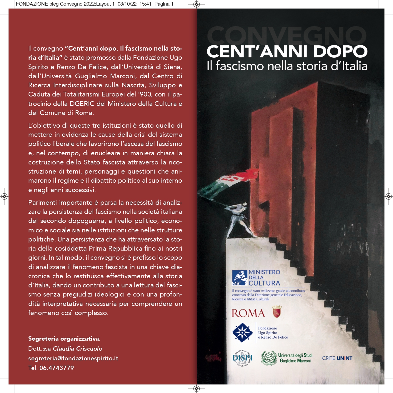 FONDAZIONE pieg Convegno 2022_STAMPA_page-0001 A cento anni dall'inizio del fascismo analizzata la relazione tra passato e presente