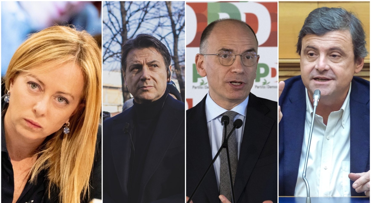 sondaggi-politici-meloni-conte-letta-calenda Sondaggi politici, Fratelli d'Italia vicina al 30%: il M5s guadagna ancora sul Pd...