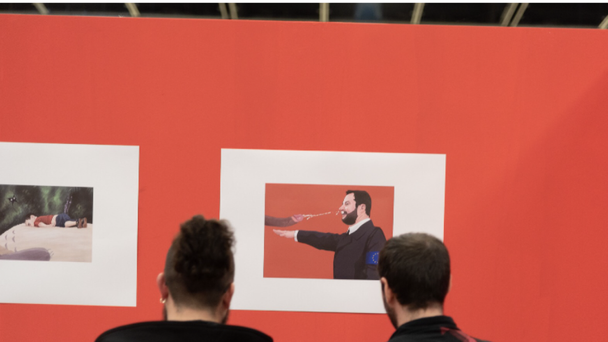 643bbf9f9536f L’opera provocatoria di Luis Quiles su Salvini infiamma il Torino Comics