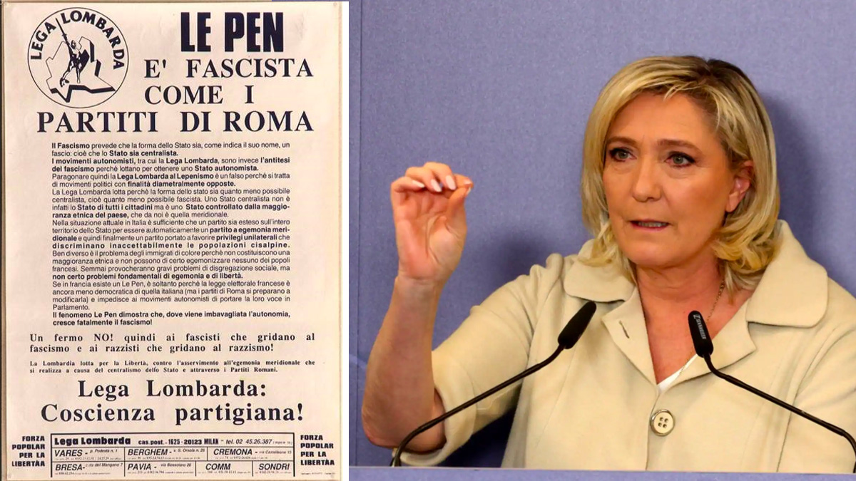 le-pen-lega Le Pen a Pontida, eppure la Lega definiva "fascista e razzista" il padre: l'invito che spacca la destra