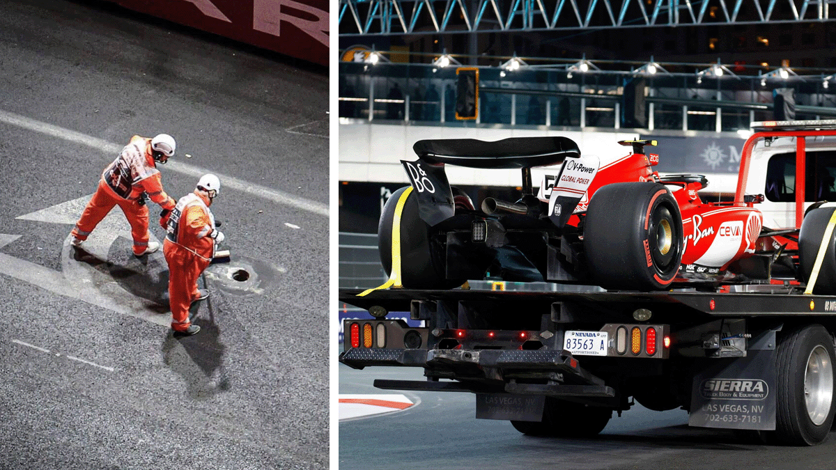 Gp di Las Vegas, un tombino distrugge la Ferrari di Carlos Sainz: "E' inaccettabile"