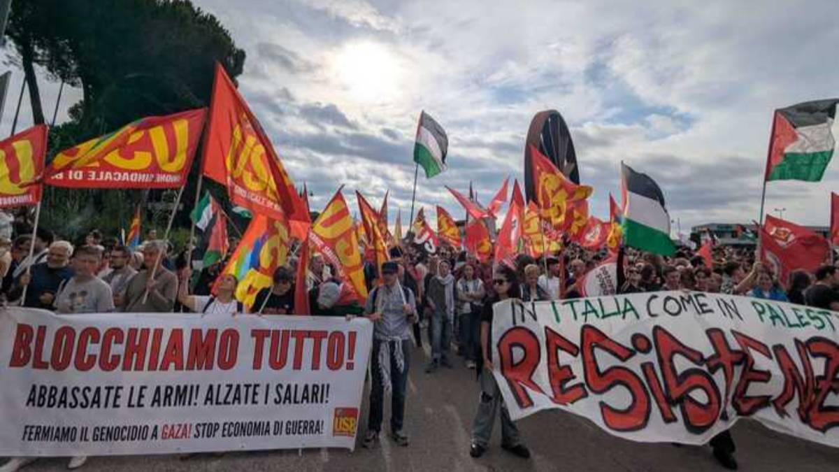 Lo sciopero generale per Gaza è in svolgimento in tutta Italia