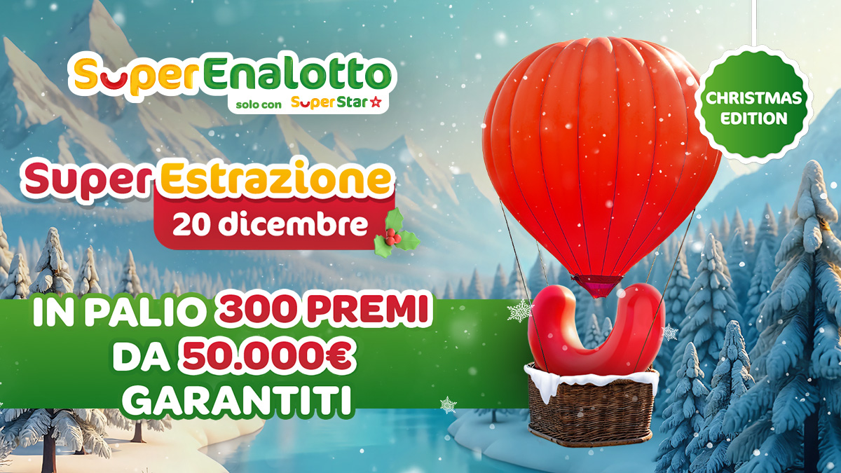 La magia dell’inverno è in arrivo con la SuperEstrazione: 300 premi da 50.000€