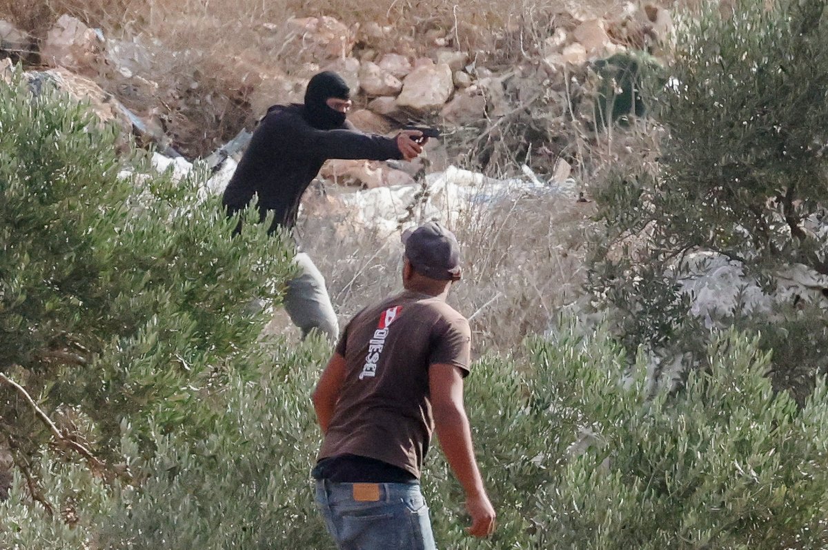 Coloni israeliani protetti dai militari aggrediscono raccoglitori di olive: ferita una fotoreporter del Washington Post Coloni israeliani protetti dai militari aggrediscono raccoglitori di olive: ferita una fotoreporter del Washington Post